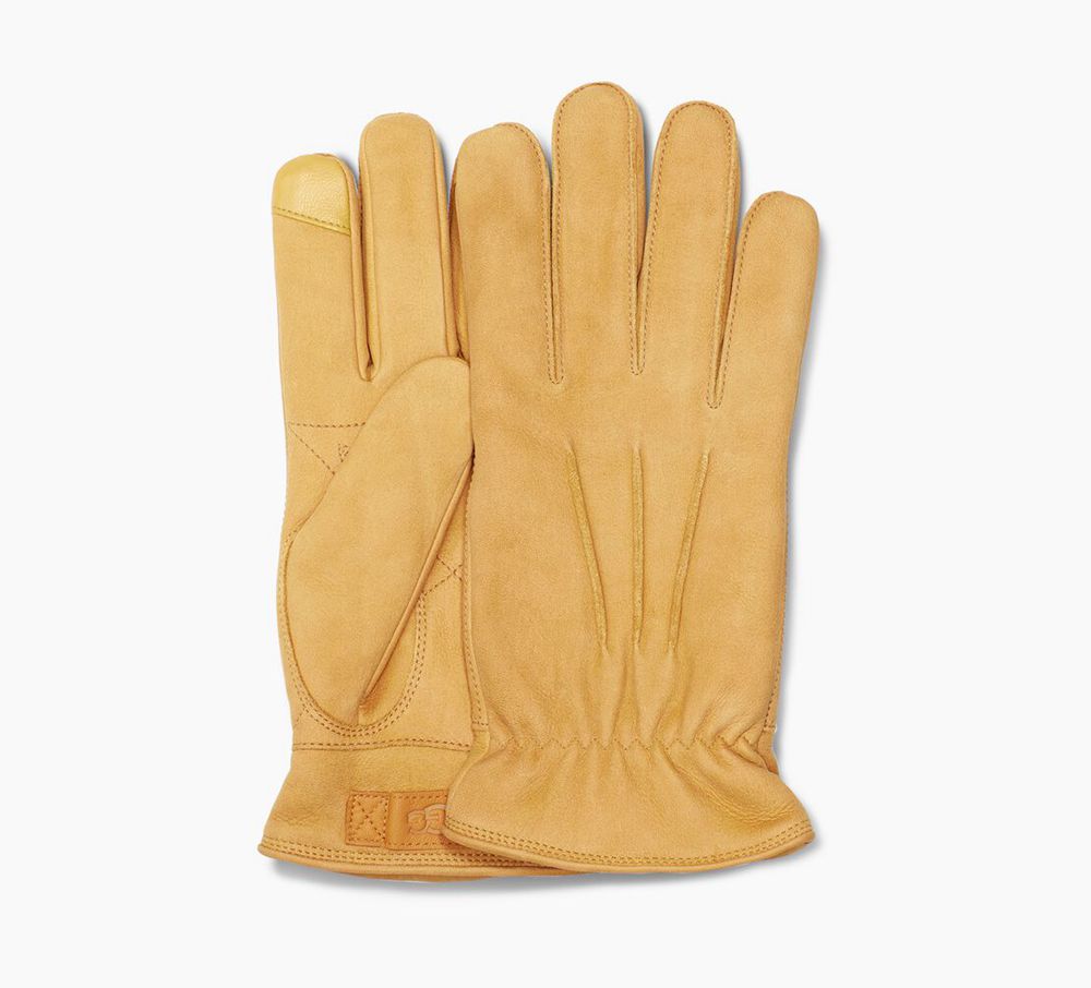 Ugg 3 Point Leather - Mens Gloves - Brown - NZ (3059GTZQO)